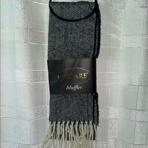 Altare Black and White Herringbone Scarf